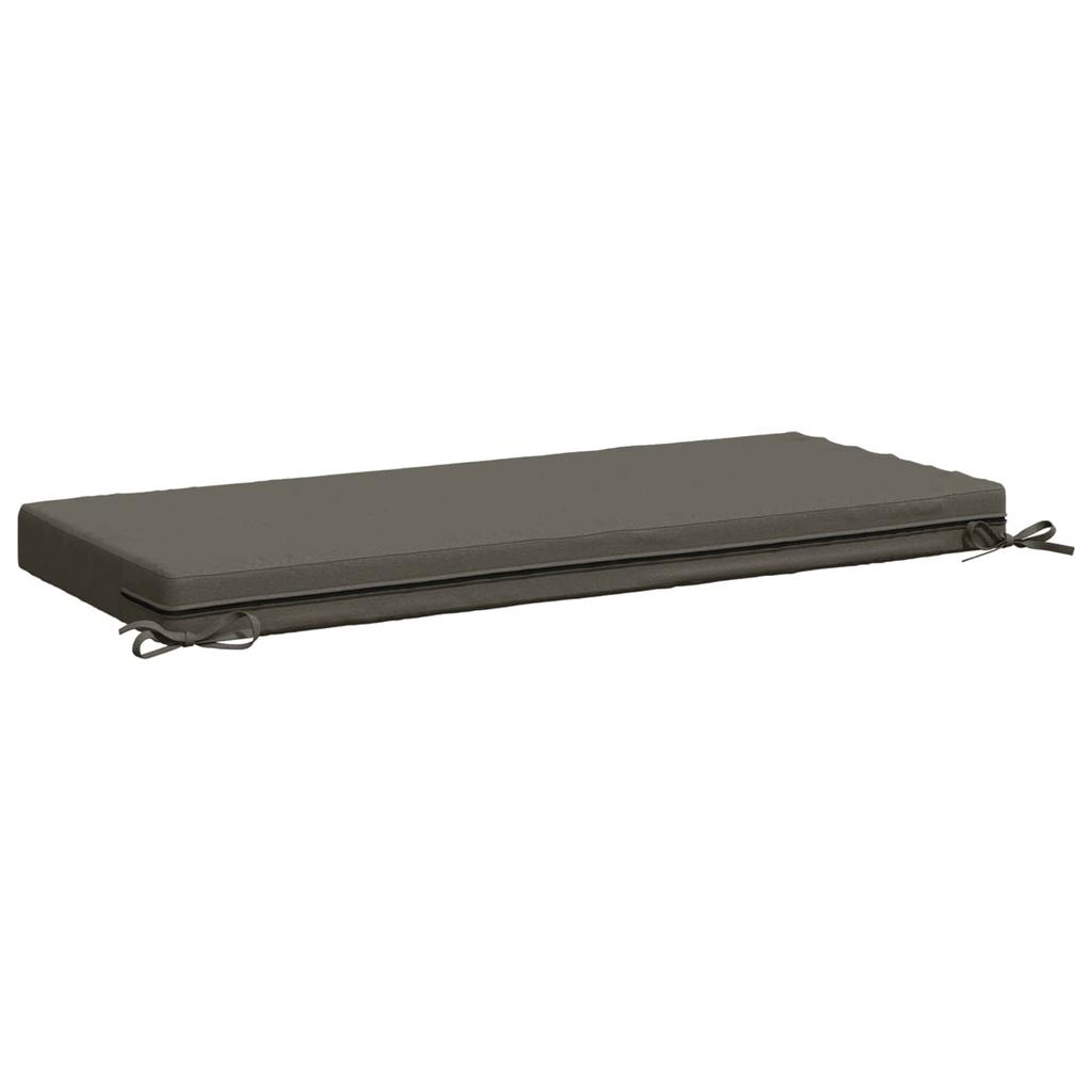 2 Piece Bench Cushions SOEST 100percent Polyester Gray 120 X 50 X 8 Cm