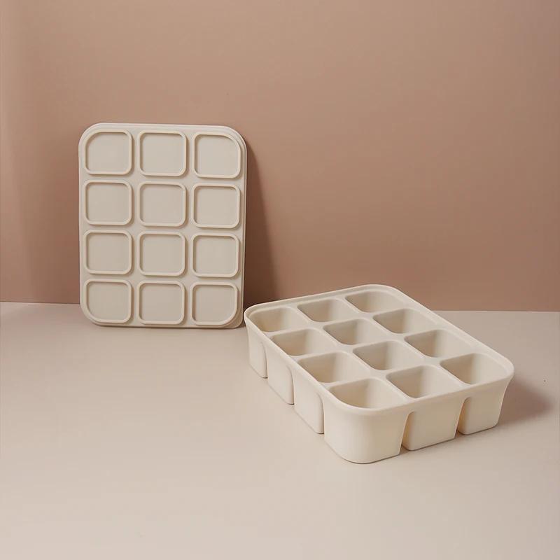 Molde de Cubitos de Hielo de 12 Compartimentos Bandeja de Cubitos de Hielo de Silicona Bandeja Cuadrada Molde Formas de Cubitos de Hielo de Silicona Liberación Fácil Accesorios de Cocina para Bar