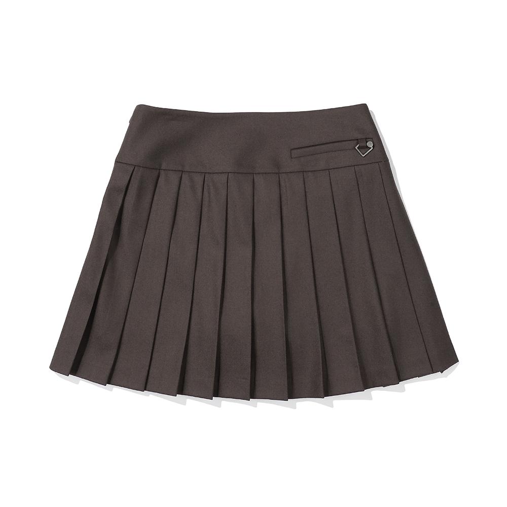 MALBON GOLF Wool Pleated Skirt Brown (Woman)