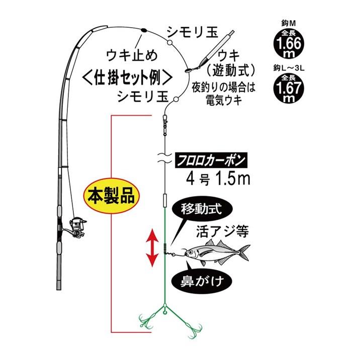 Gamakatsu Aori Squid Rig Haneage Type (Step Catch) 42459 L Green