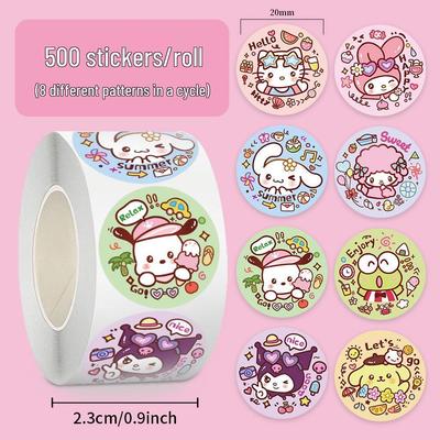 Sanliou Cute DIY Round Die-Cut Sticker Roll for Children and Girls