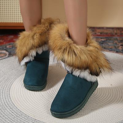 Womens Snow Boots Moon Half High Shoes For Women Round Toe Mid Calf Black Demi-season 39 Korean Style Promotion Y2k Goth Plush