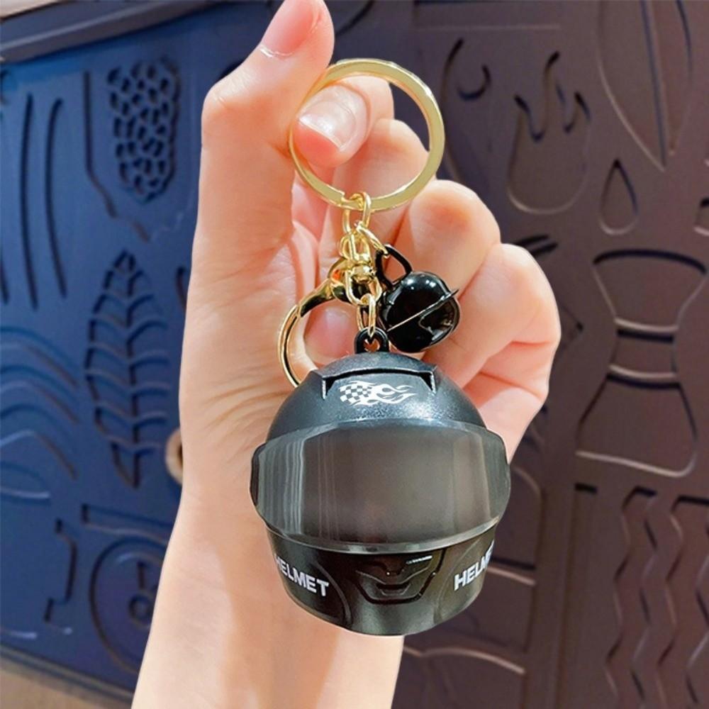 Color Gradient Motorcycle Helmet Keychain Luminous Bag Charm Creative Key Pendant  Men