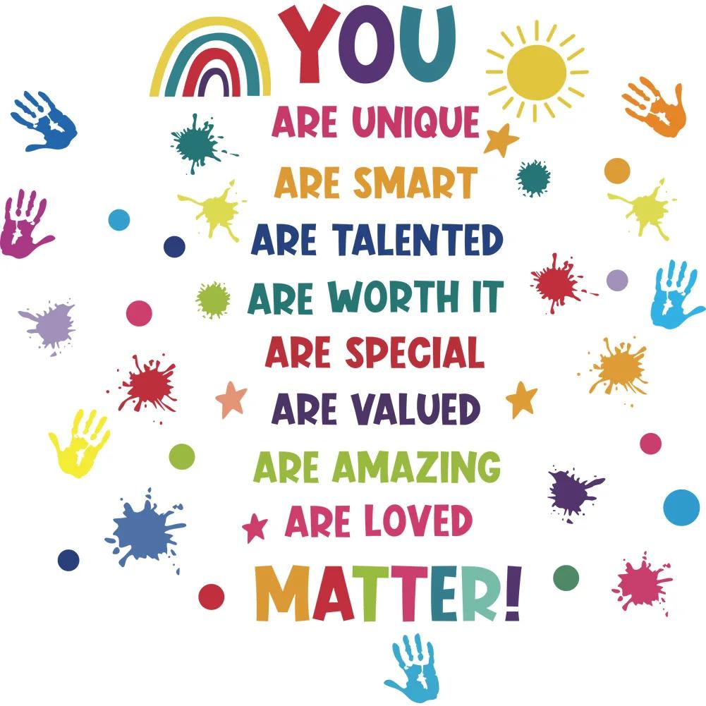 Positive Kid Classroom Wall Picture Inspirational Sticker Education Playroom Motivational Art Wall Sticker Child Bedroom Decor