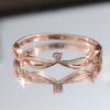 s/set Round Peach Pink Synthetic Zircon Engagement Ring Set Women's Rose Gold Elegant Ring Anniversary Jewelry