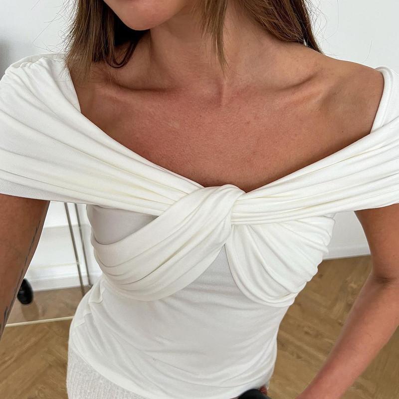 Tricou cu un singur umăr Tricou cu mânecă scurtă fără bretele