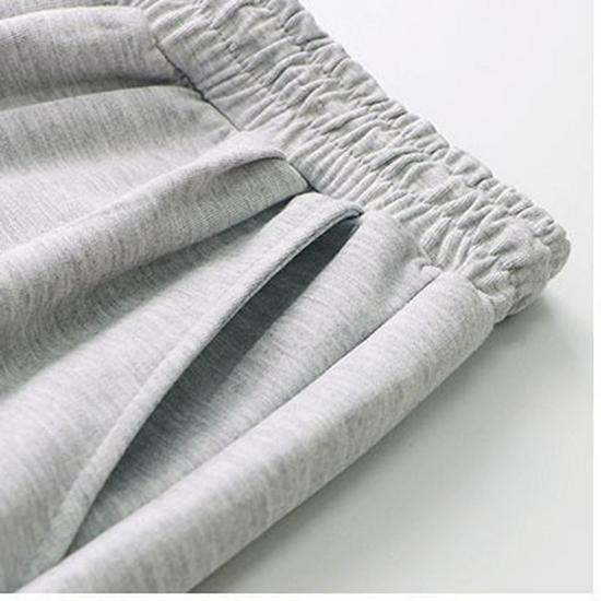 Unisex Korean Style Solid Color Sweatpants - Summer Sports, Cuffed Ankle, Casual Loose Fit for Students