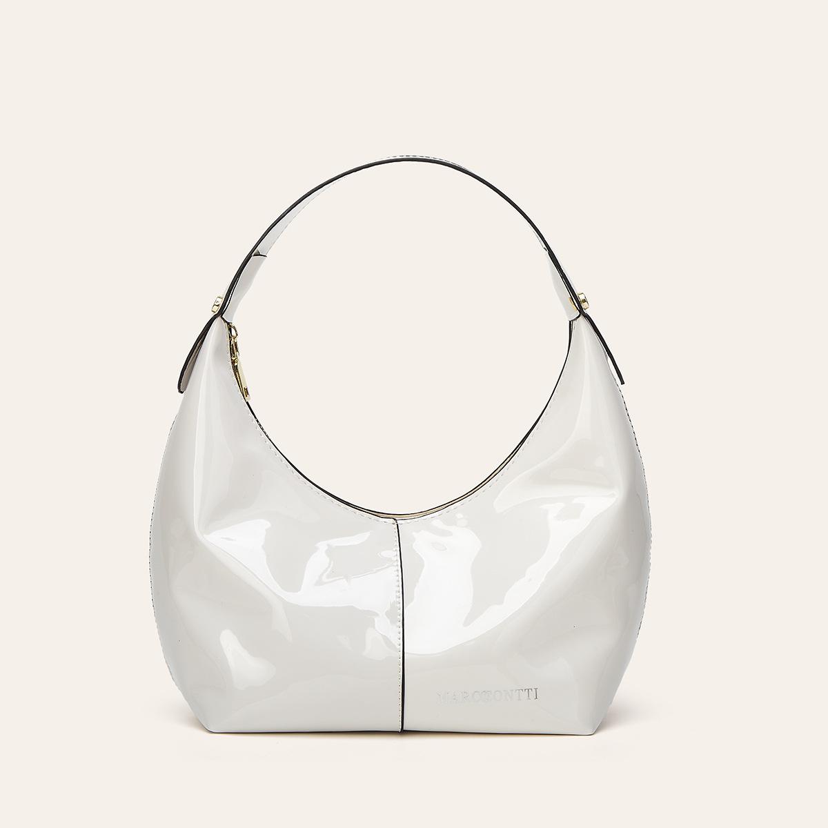 

Нова модна блискуча жіноча сумка з лакованої шкіри 2025 року слонова кістка