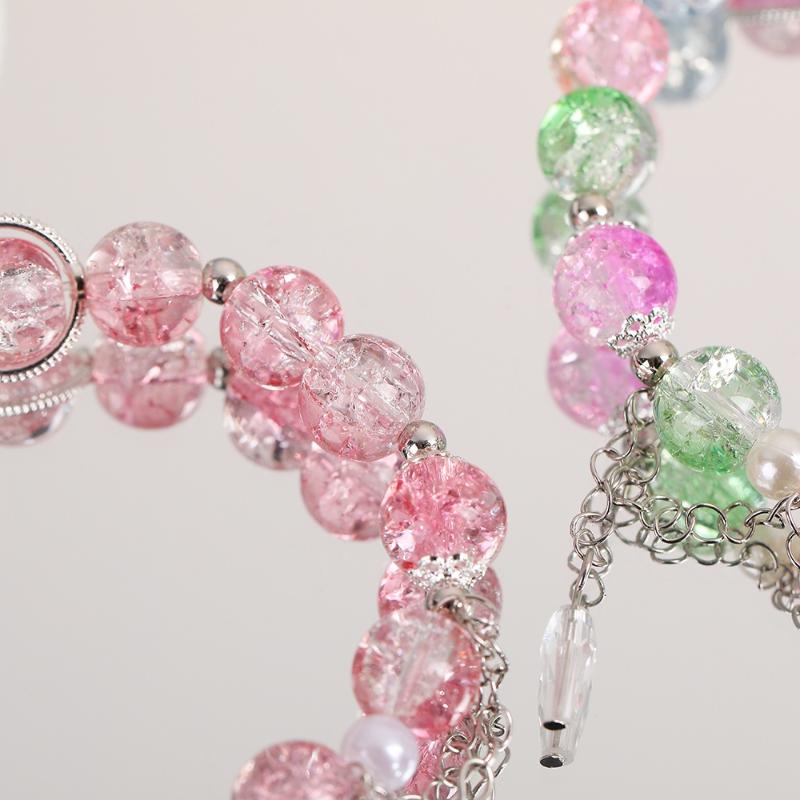 Korean Colorful Butterfly Bracelets Bead Tassel Bracelet For Women Fashion Sweet Versatile Accessory Wedding Birthday Jewelry