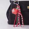 PU Leather Fruit Handmade Keychain Heart Braided Rope Car Keyrings  Girls Couple Girlfriends