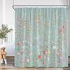 Chinese Style Shower Curtain Birds Classical Flower Tree Plant Asian Bathroom Decor Vintage Polyester Bath Curtain with Hook