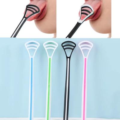 Oral Hygiene Tool Silicone Double-Sided Tongue Scraper With Ergonomic Handle 1Pcs Fresher Breath Tongue Cleaning Brush