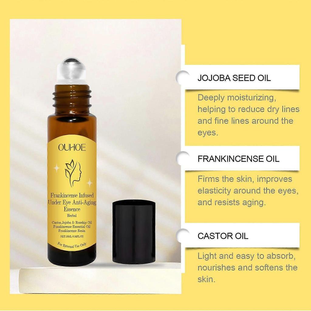 Ouhoe Firming Eye Essence, Moisturizing Eye Serum for Daily Massage Care, Reduces Fine Lines & Dark Circles, Brightens Eye Area, 15ml