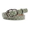 Glossy Dot Print Waist Belt with Oval Pin Closure, Adjustable Skinny Belt for Jeans, Skirts, Dresses, and Daily Styling