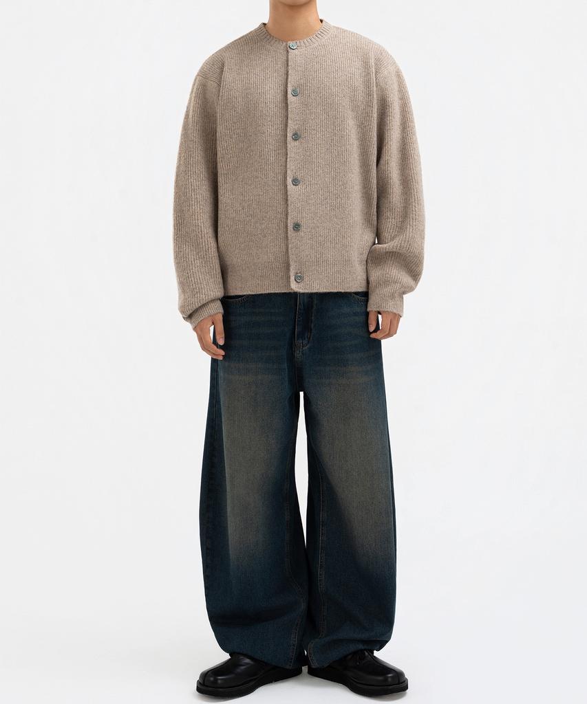 Underoff [2Pack] Semi-Oversized Crop Fit Round Cardigan 5 Colors