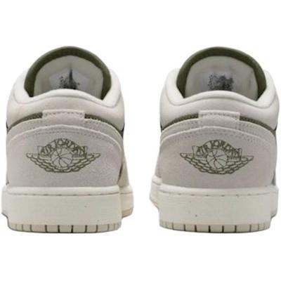Jordan Air Jordan 1 Low top Childrens Basketball Shoes Gray Green Unisex