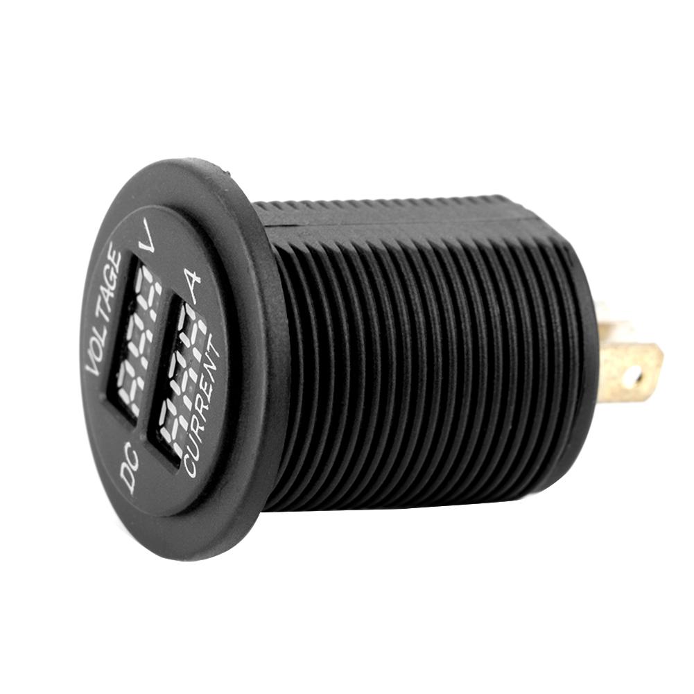 Digital LED Voltmeter Ammeter Round Gauge Current Meter for Motorcycle Car Boat