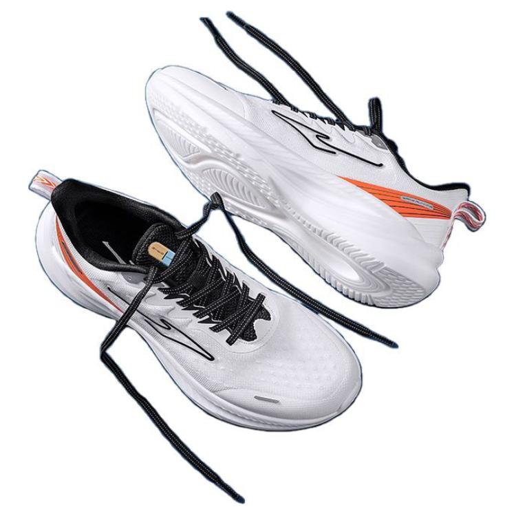 Hongxing Erke Comfortable Trendy Non-Slip Wear-Resistant Low-Top Running Shoes Men Sneakers White Orange 51123403196-002