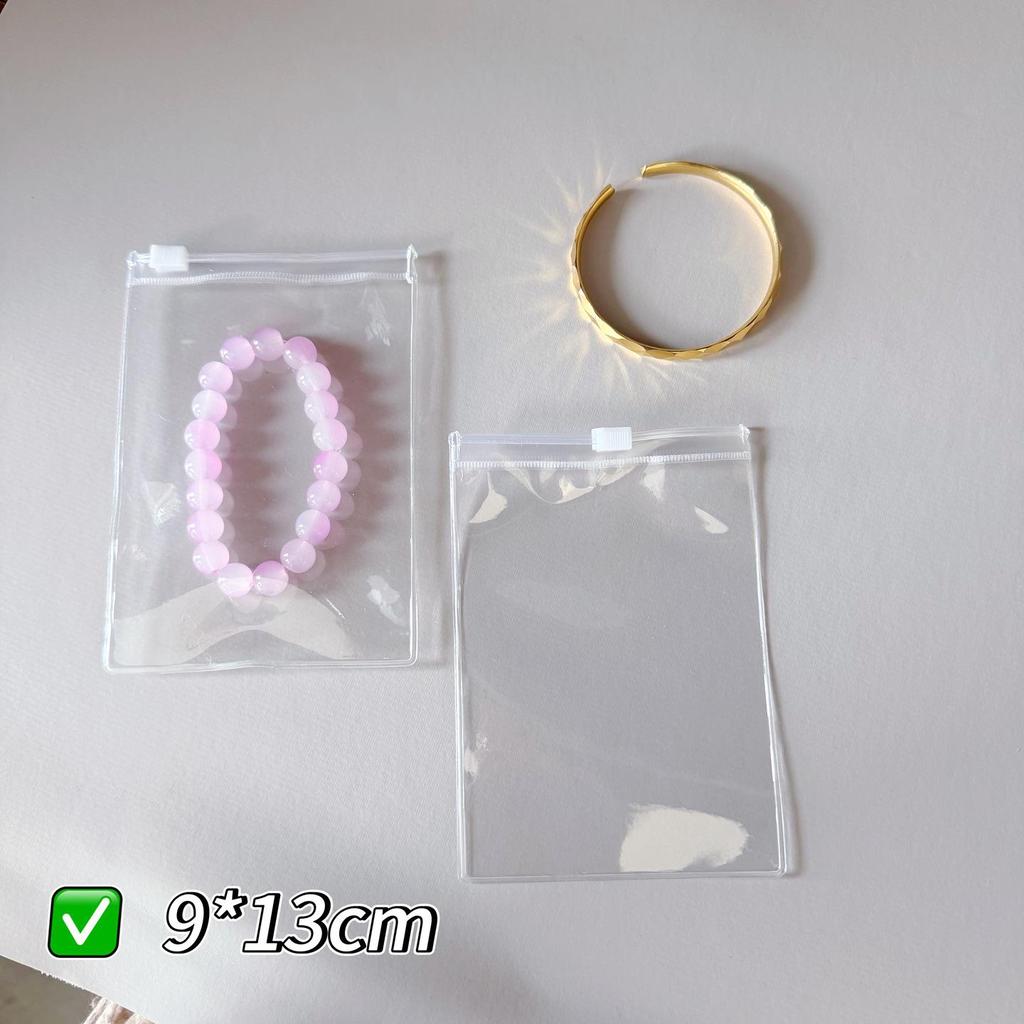 Clear PVC Zipper Bag for Anti-Oxidation Jewelry Storage: Self-Sealing Design for Wenwan Beads and Bracelets.