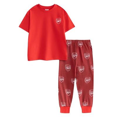 Boys Crest Short-Sleeved Long Pyjama Set