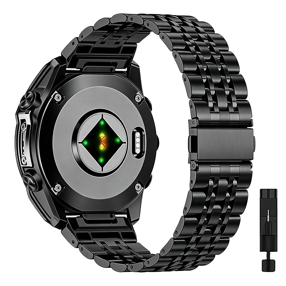 

Quick Fit Stainless Steel Strap for Garmin Watch Fenix 8 6 7 Pro 5 Plus 5X 6x 7x 3HR Tactix 7 AMOLED 8 Epix 26mm 22mm Metal Band QuickFit 26mm чорний