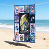 Custom Name Stitch Floral Stylish Digital Printing Beach Towel Quick‑Drying Absorbent Blanket for Beach Pool Gym Travel