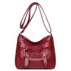 WTEMPO Soft Washed PU Leather Crossbody Bag Multi Zipper Adjustable Wide Strap Large Capacity Shoulder Messenger Bag for Women Daily Use