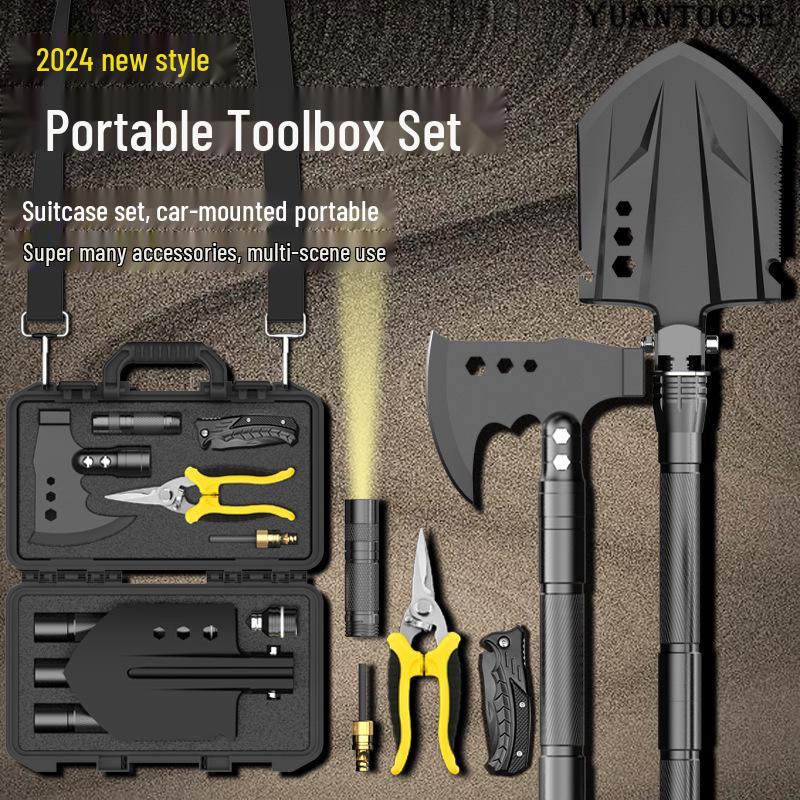 Multifunctional Survival Shovel & Axe Set for Camping and Self-Defense