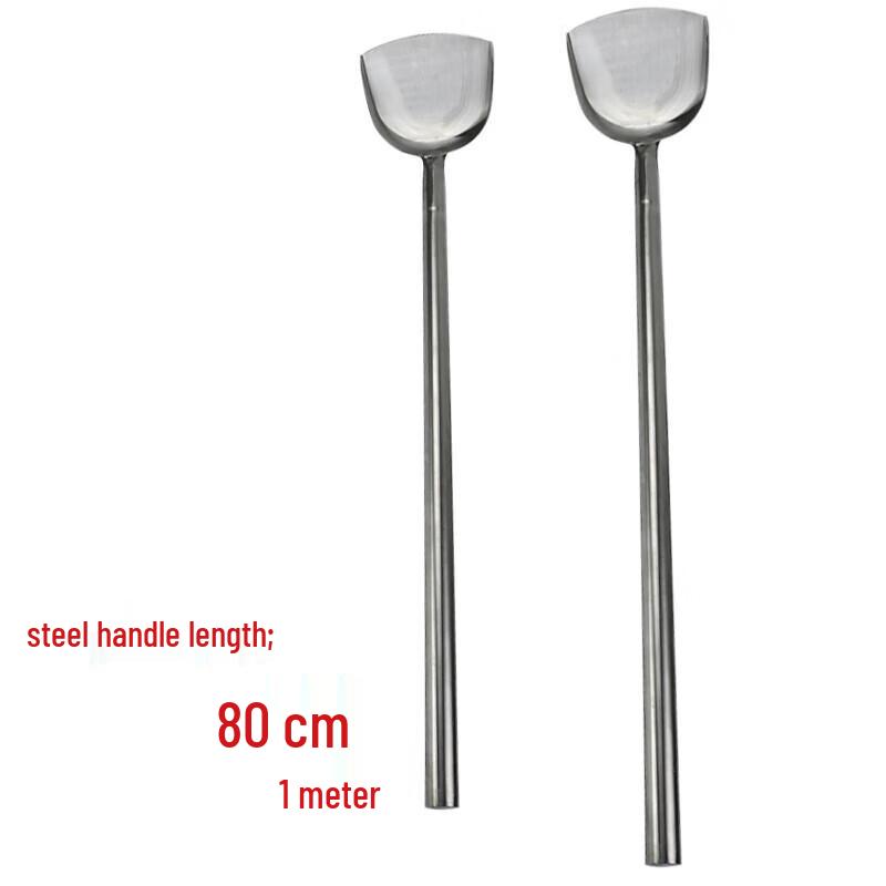 Xiyao Stainless Steel Cooking Spatula with Extended Wooden Handle