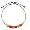 GEMCHIC Damen Naturachat Schal Halskette Geometrischer Stein Choker Verstellbares Kordel Anhänger zur Abdeckung von Schilddrüsen Narben