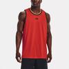 Under Armour Baseline Replica Color Block Logo Print Breathable Round Neck Sleeveless Basketball Vest Men tops Bolt-Red 1370238-810