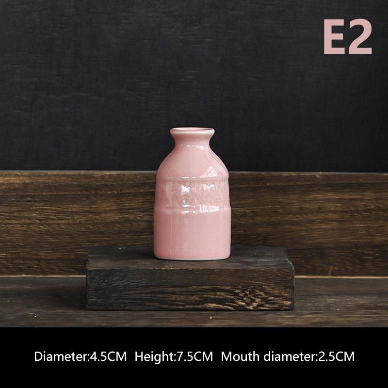 Mini Ceramics Flower Vase Nordic Hydroponics Vases Creative Room Decor Flower Plant Bottle Pots Table Ornament Colorful Vase