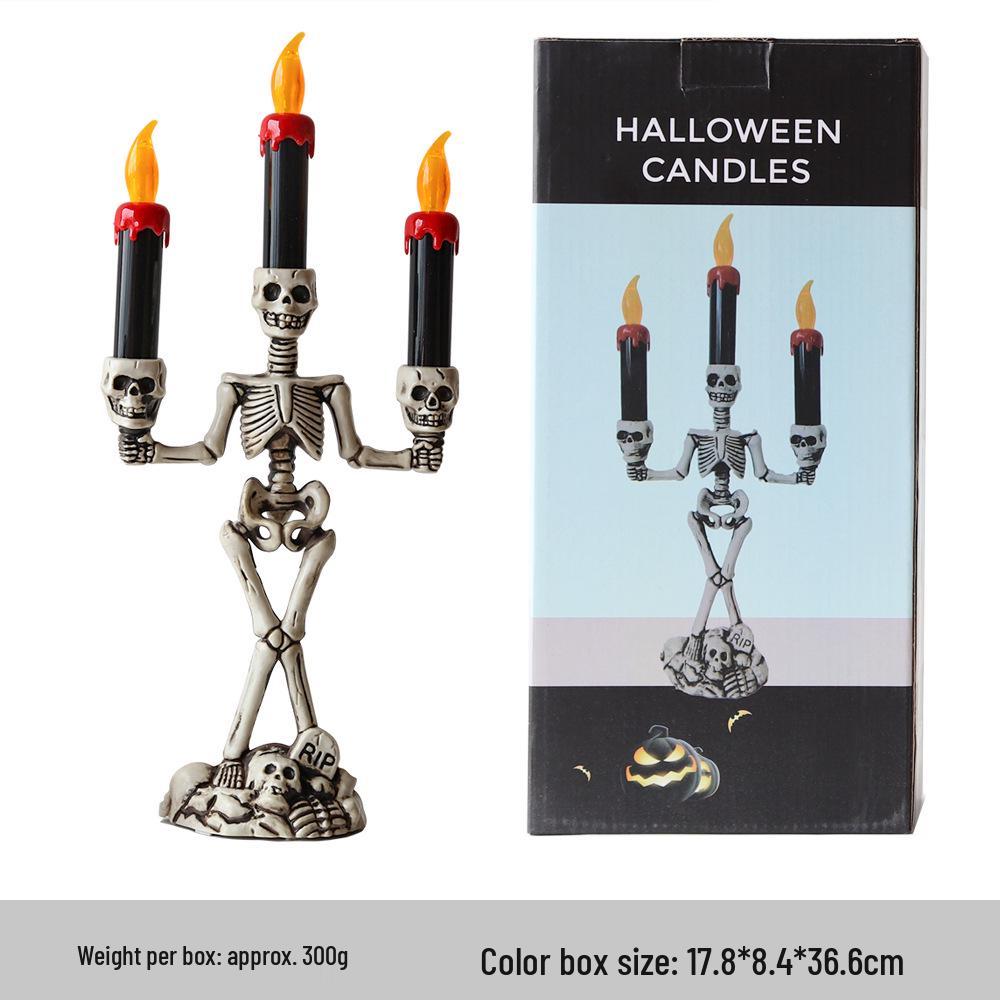 Halloween LED Ghost Hand Skull Candle Lamp Decoration