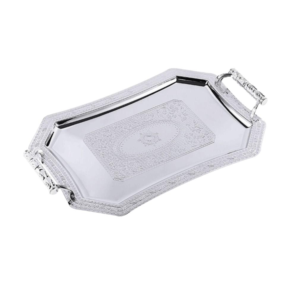 Delicate Pattern Stainless Steel Storage Tray Vintage Candy Dessert Plates Serving Tray  Restaurant