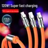 120W Jike Line One-to-Three Fast Charging Cable for Apple Huawei Honor
