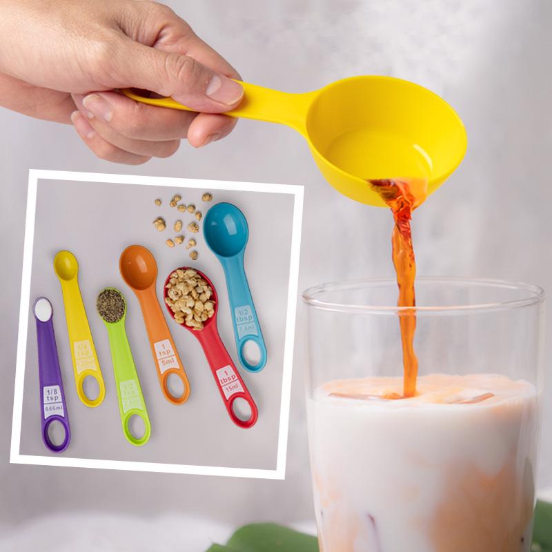 12-Piece Colored Plastic Measuring Cup & Spoon Set for Baking