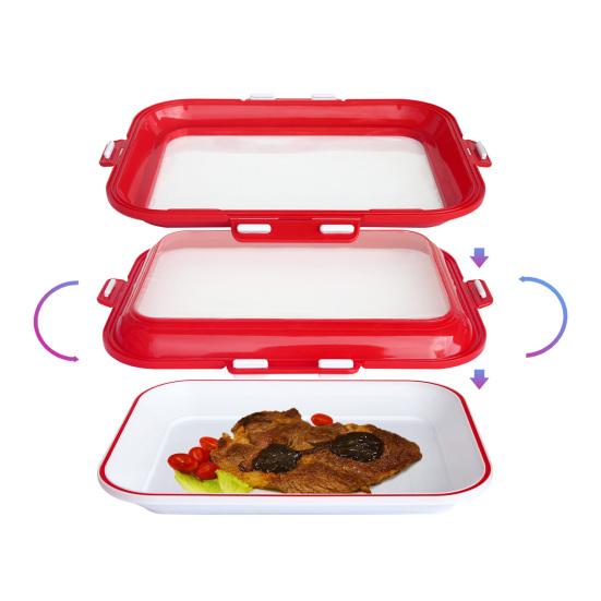 Food Preservation Tray with Vacuum Sealed Lid Stackable Reusable Food Storage Container