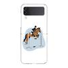 Case For Samsung Galaxy Z Flip 3 4 5 Transparent Fold Hard PC Shell For Galaxy Z Flip 3 5 Cover Galloping Horse Girl Drawing