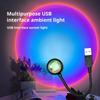 USB Sunset Lamp LED Rainbow Neon Night Light Projector Photography Wall Atmosphere Lighting for Bedroom Home Room USB Sunset Lam