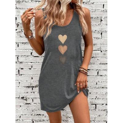 Women's Stylish Sleeveless Crew Neck Dress Elegant Solid Loose Fit Dress Female Summer Streetwear Dresses