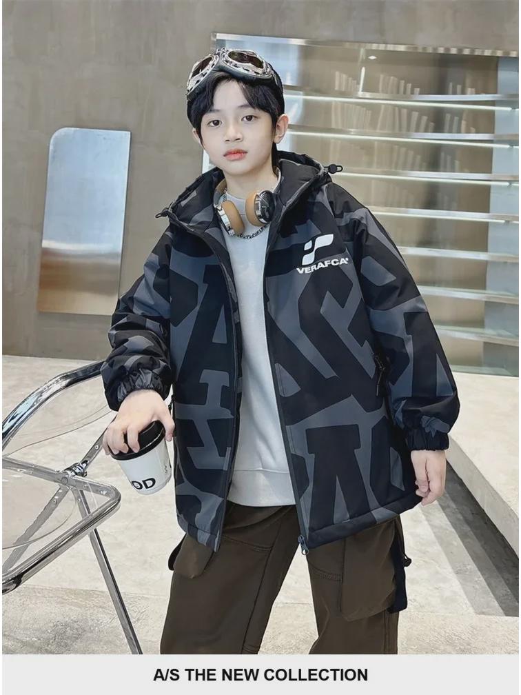 2023 Boys' Quilted Winter Jackets: Trendy, Thick, and Warm for Kids