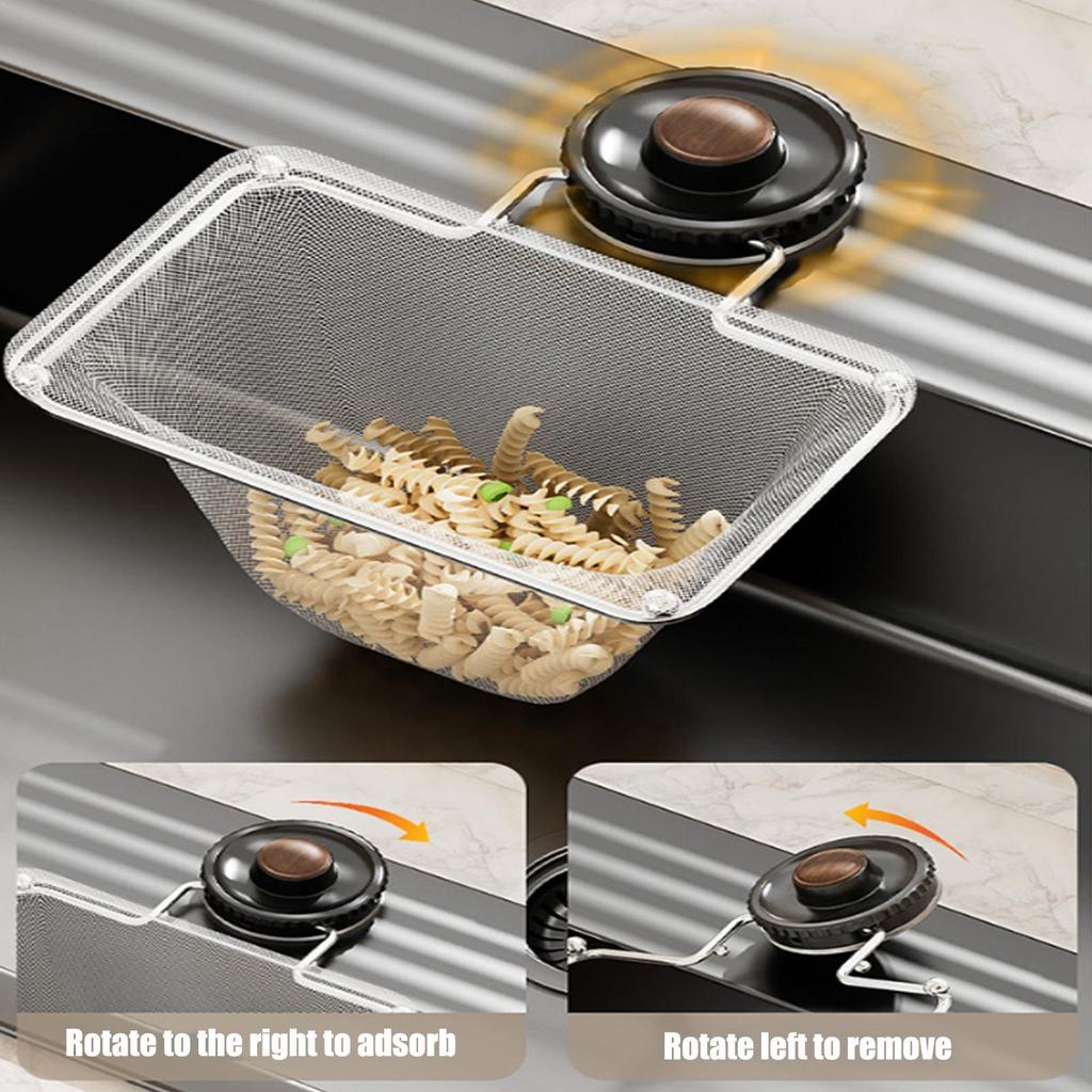Sink Strainer Basket Holder Suction Cup Drain Holder Sink Strainer Rack With Filter Mesh For Vegetable Leftover Fruit RV