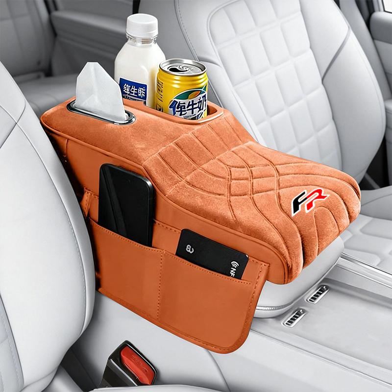 IFGU2 Soft Comfortable All-match Premium Velvet Surface Armrest Box Cushion For Seat FR Leon IBIZA Arona Arosa Ateca ExeoMiiToledoLeon