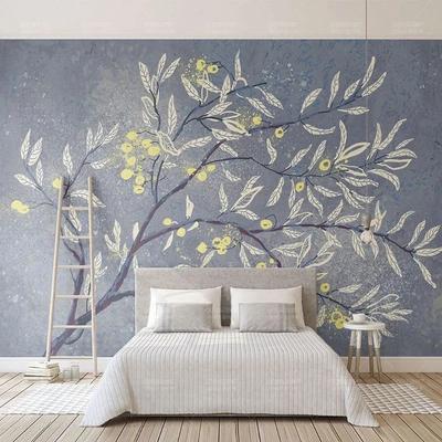 Tapeta 3d Stereo Gałęzie Liście Fresk Salon Sypialnia Dekoracja Domu Ściana Tła Mural