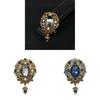 Geometric Alloy Crystal Brooch For Women Men Vintage Fashion Accessory