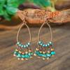 Bohemian Vintage Earrings Leaf Drop-shaped Tassel Earrings