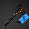 6.0-inch God Walker GM54 Black Gold Bamboo Handle Hairdressing Scissors - Straight & Thinning