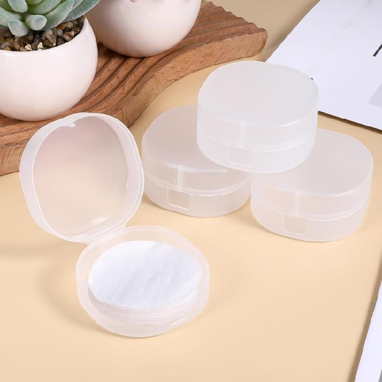 Square Shape Makeup Cotton Dispenser Plastic Storage Box Clear Compact Design Secure Closure For Vanity Countertop Organization
