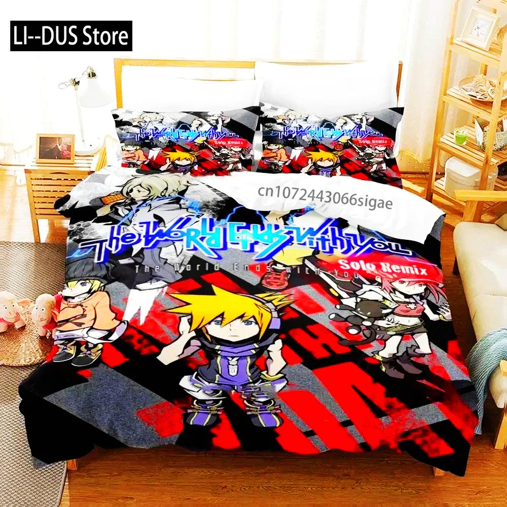Anime The World Ends With You Neku Sakuraba Bedding Set Duvet Cover Bed Set Quilt Cover Pillowcase Comforter King Queen Size