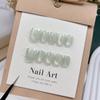 10Pcs Green Cat Eye Handmade Press On Nails Short Simple Fake Nails Artificial Nail Tips